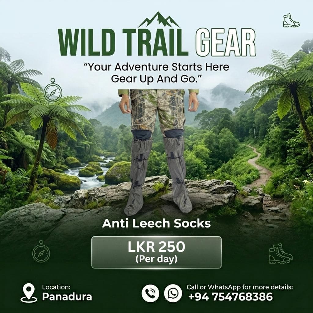 Anti Leech Socks available for hiking gear rental in Sri Lanka